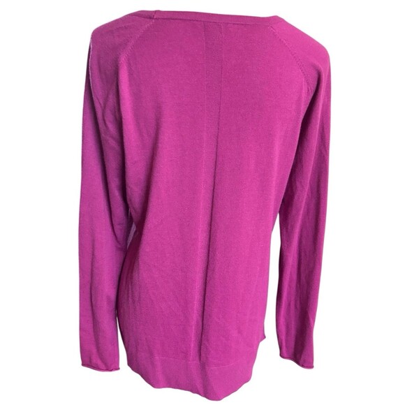 Halogen Women Cashmere Blend Purple Pullover Hi Lo Long Sleeves Sweater Sz M - Picture 6 of 8